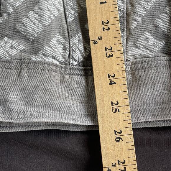 Marvel Mens Jean Jacket Medium Button Up AOP Logo Gray Denim Superhero Movies - Picture 10 of 10